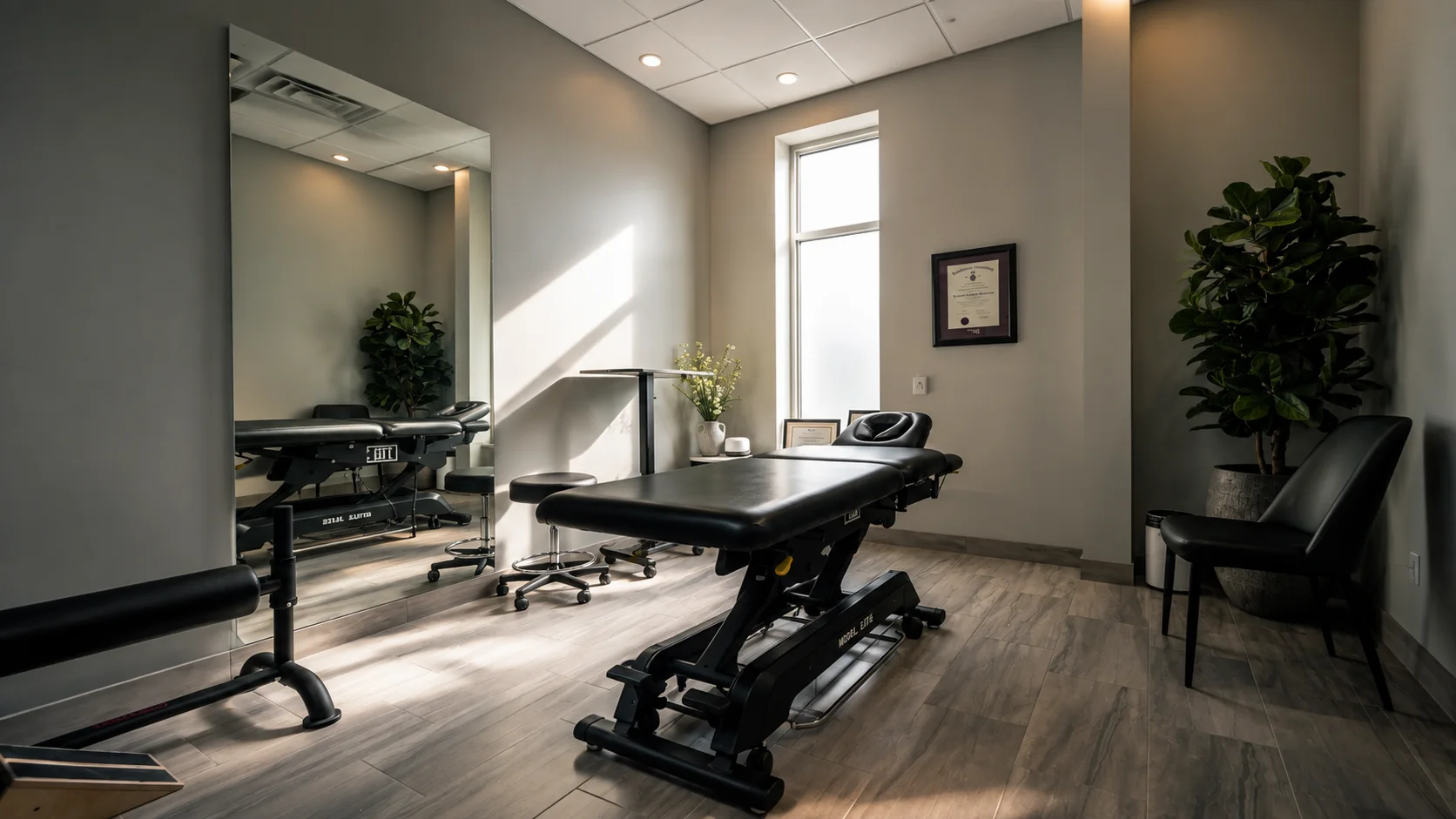 Kareem's treatment room at Endorphins Health and Wellness Centre, Burlington